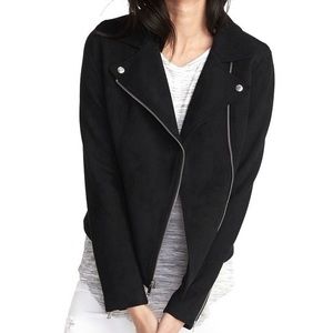 Old Navy Black Suede Moto Jacket